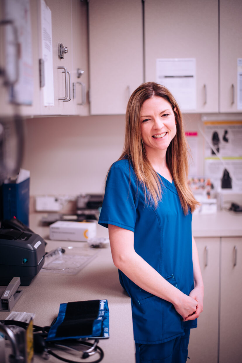 nurse standing in TCHD lab