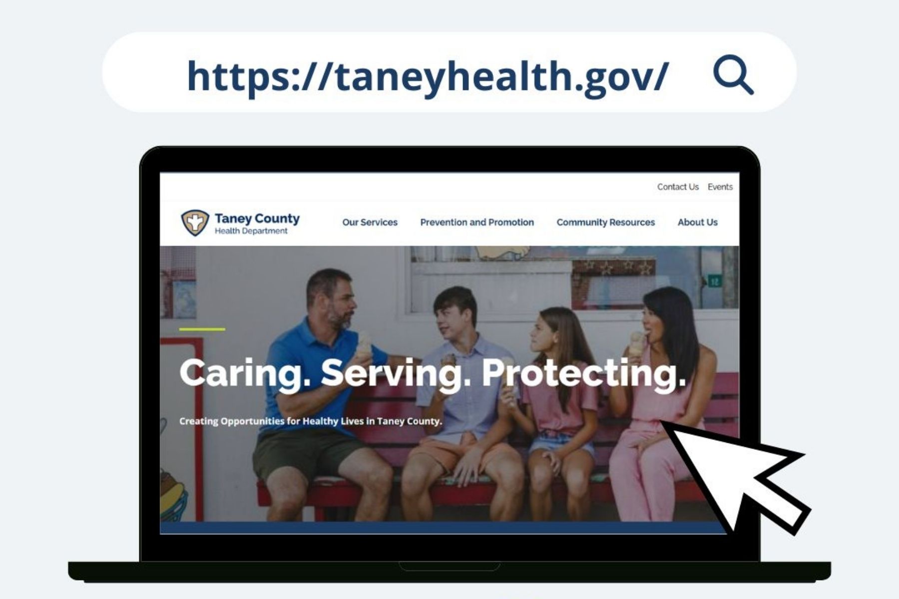 Picture of new TCHD website homepage.